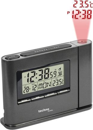 Проекційний будильник technoline wt 519 з радіокерованим часом – відображення температури та дати в приміщенні.