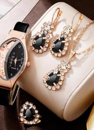 Жіночий годинник tonneau з набором прикрас montre femme