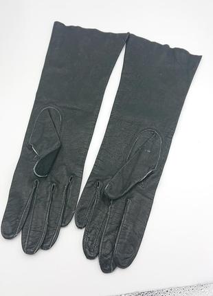 Шикарні довгі шкіряні рукавички без підкладки3 фото