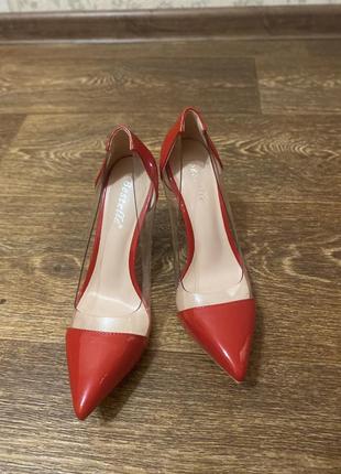 Туфлі червоні з силіконовою вставкою6 фото