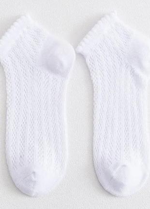 Трендові шкарпетки тонкої в'язки, білі3 фото
