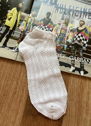 Трендові шкарпетки тонкої в'язки, білі2 фото