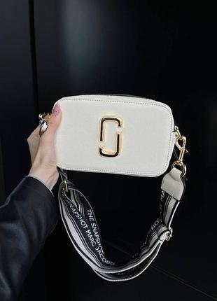 Акція!! жіноча сумка сумочка marc jacobs beige/gold (beige/black strap)