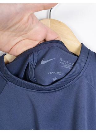 Nike dri-fit s/m* / сіро-синя спортивна футбольна еластична футболка із вишитим лого9 фото