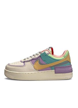 🔥жіночі кросівки nike air force 1 shadow beige yellow mint w