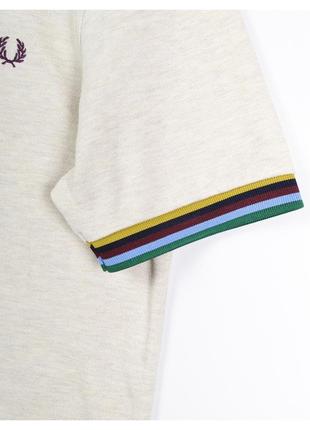 Fred perry x bradley wiggins m/l* / бавовняне текстуроване поло із вишитим лого на грудях, оригінал5 фото