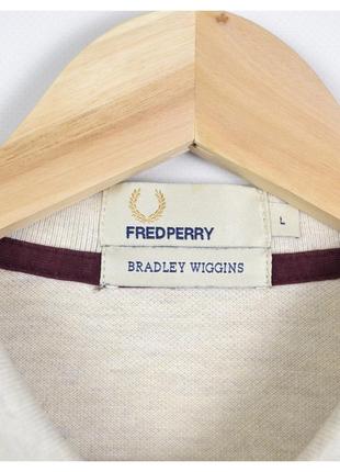 Fred perry x bradley wiggins m/l* / бавовняне текстуроване поло із вишитим лого на грудях, оригінал7 фото