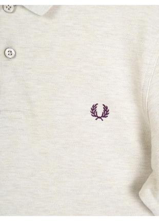 Fred perry x bradley wiggins m/l* / бавовняне текстуроване поло із вишитим лого на грудях, оригінал9 фото