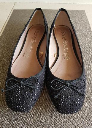 Чорні з камінням балетки next, довжина устілки 25,5 див.