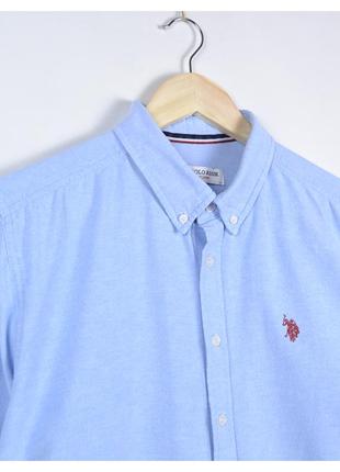 Uspa us. polo assn. m/l* / блакитна класична сорочка оксфорд із вишитим лого5 фото