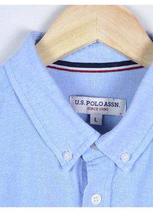 Uspa us. polo assn. m/l* / блакитна класична сорочка оксфорд із вишитим лого6 фото