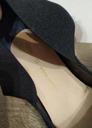 Шкіряні натуральні туфлі чорні cox високий каблук нубук7 фото