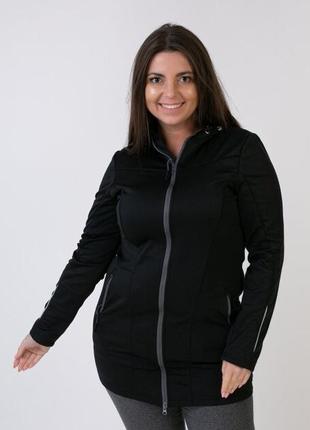 Жіноча куртка софтшелл crivit l (44/46) чорний-сірий