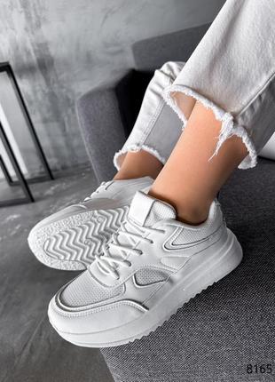 Белые базовые кроссовки,натуральная кожа,с сеткой 36,37,38,39,40