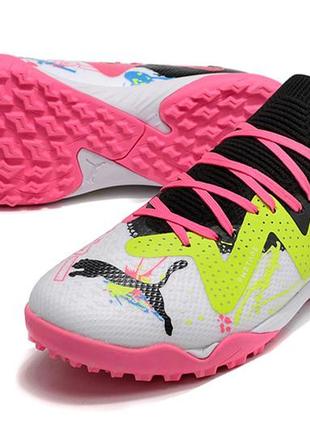 Сороконіжки puma x powercat tokyo match різнокольорові футбольне взуття унісекс сороконіжки пума токіо рожевого кольору8 фото