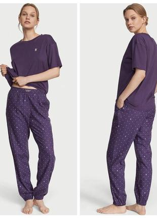 Victoria´s victorias secret виктория сикрет пижама, костюм для сна flannel jogger tee-jama set1 фото