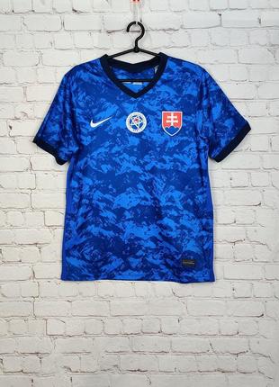 Футболка футбольна чоловіча спортивна синя словаччина nike slovakia home 2020-2022