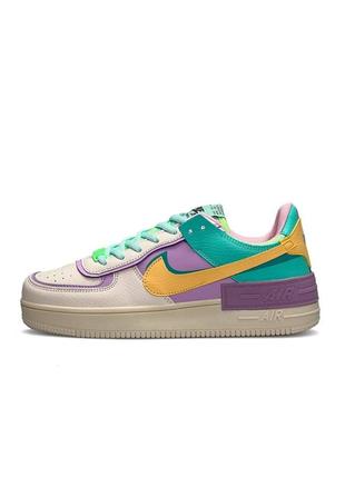 🔥жіночі кросівки nike air force 1 shadow turquoise yellow