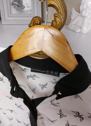 Нарядная полупрозрачная блуза с птицами5 фото