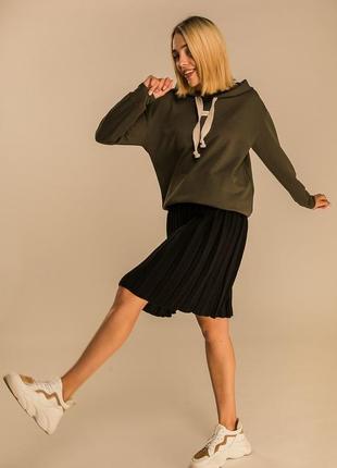 Женская вязаная юбка-плиссе с тонким ремнем3 фото