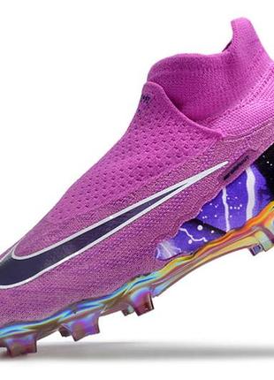 Бутсы nike phantom gx fg pink найк фантом gx fg розовые футбольная обувь с шипами для игры в футбол8 фото