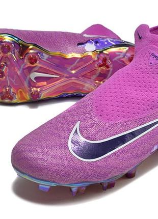 Бутсы nike phantom gx fg pink найк фантом gx fg розовые футбольная обувь с шипами для игры в футбол5 фото