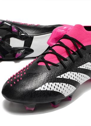 Бутси adidas predator accuracy1 fg grass адідас предатор аккуретсі fg рожеві футбольне взуття з шипами рожевого кольору унісекс7 фото