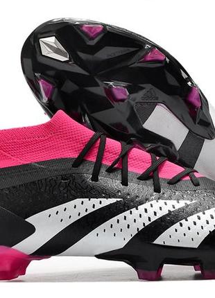 Бутси adidas predator accuracy1 fg grass адідас предатор аккуретсі fg рожеві футбольне взуття з шипами рожевого кольору унісекс8 фото