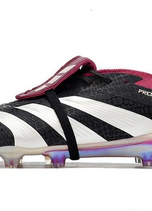 Бутси adidas predator fg black&white адідас предатор fg біло-чорні футбольне взуття з шипами біло-чорного кольору унісекс4 фото