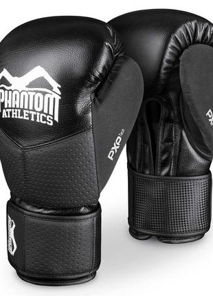 Боксерські рукавиці phantom riot pro black 16 унцій (бинти в подарунок)