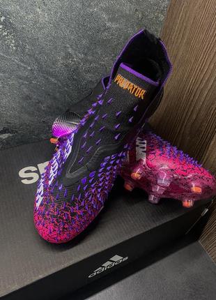 Бутси adidas predator freak fg pink адідас предатор фрік fg рожеві футбольне взуття з шипами6 фото