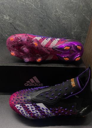 Бутси adidas predator freak fg pink адідас предатор фрік fg рожеві футбольне взуття з шипами3 фото