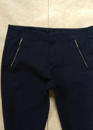 Брендовые коттоновые зауженые брюки штаны скинни с высокой талией zara, 12 pазмер.5 фото