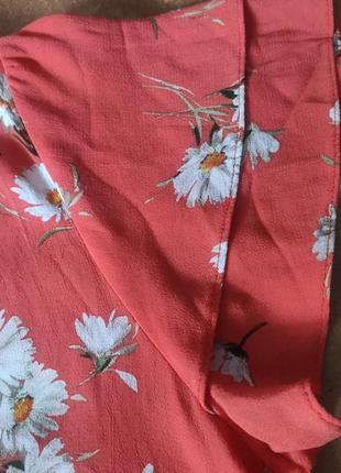 Блузка квіткового лососевого кольору9 фото