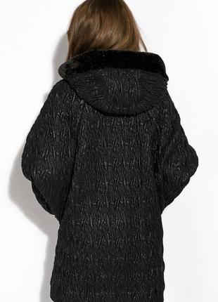Новый неординарный женский пуховик на меху зимняя куртка пальто с рукавом летучая мышь4 фото