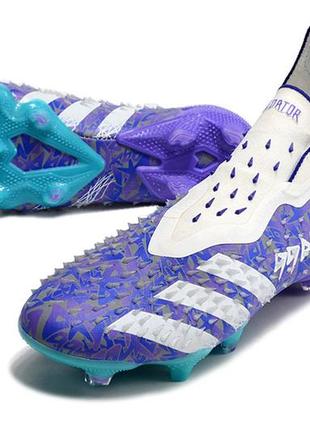 Бутси adidas predator freak fg purple адідас предатор фрік fg фіолетові футбольне взуття з шипами6 фото