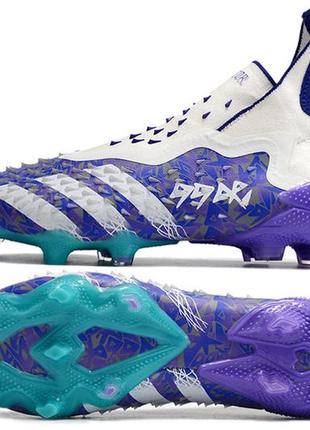 Бутси adidas predator freak fg purple адідас предатор фрік fg фіолетові футбольне взуття з шипами1 фото