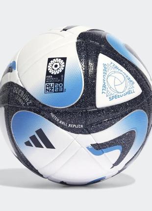 Футбольный мяч adidas oceaunz league 23 бесшовный мяч адидас оушен лига для футбола бело-синего цвета
