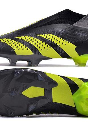 Бутси adidas predator accuracy fg grass адідас предатор аккуретсі fg зелені футбольне взуття з шипами зеленого кольору унісекс1 фото