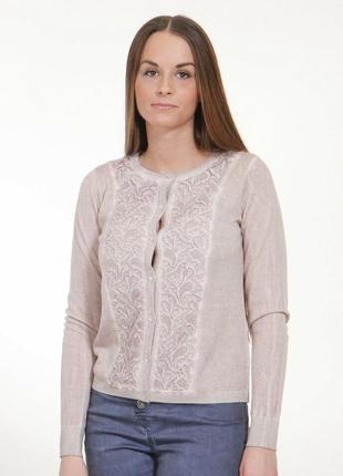 Copenhagen luxe пудровый кардиган шерсть кружево блеск