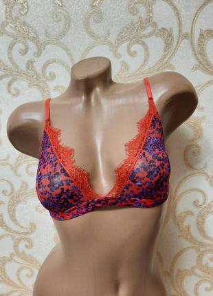 Красивый бюстгальтер бралетт сеточка с мягкой чашкой в животный принт secret possessions