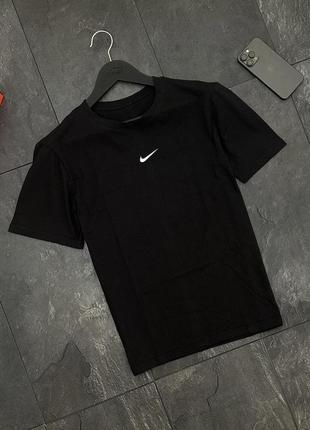 Футболка nike black чёрная мужская футболка найк летняя футболка чёрного цвета найк легкая мужская футболка