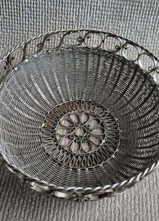 Цукерниця плетена, мельхіор, срср.