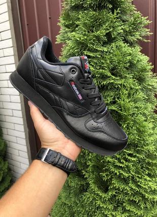 Чоловічі кросівки reebok classic black рібок чорного кольору