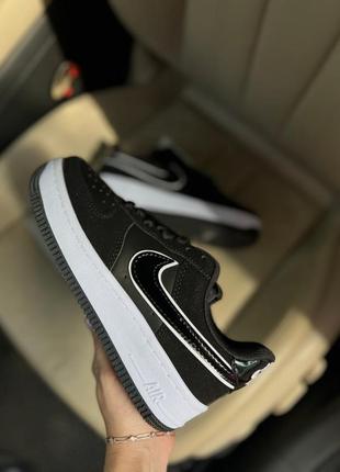 Nike air force 1 black white, кросівки жіночі найк форс, кроссовки женские чёрные найк аир форс