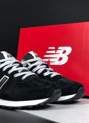 Жіночі кросівки new balance 574 black white нью беланс білого з чорним кольорів