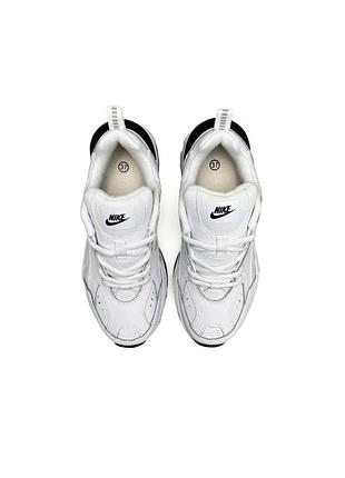 Кросівки жіночі шкіряні легкі для ходьби , кеди зручні повсякденні білі з чорним, кросівки красиві модні m2k tekno all white black5 фото