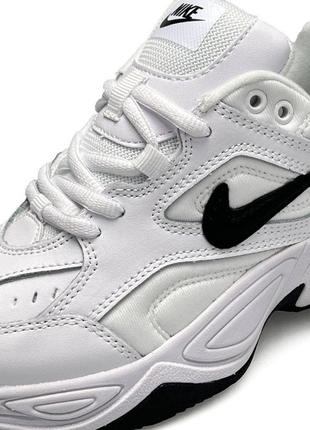 Кросівки жіночі шкіряні легкі для ходьби , кеди зручні повсякденні білі з чорним, кросівки красиві модні m2k tekno all white black7 фото