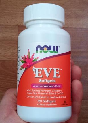 Now foods eve мультивітаміни для жінок, сша, жіночі вітаміни єва, 90/180 капсул1 фото
