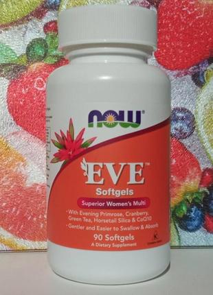 Now foods eve мультивітаміни для жінок, сша, жіночі вітаміни єва, 90/180 капсул3 фото
